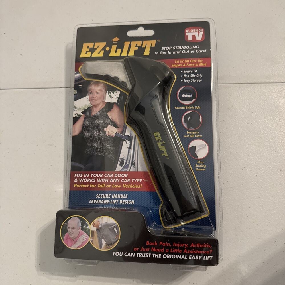 NIP CAR HANDLE EZ LIFT PORTABLE FLASHLIGHT GLASS BREAKER BELT CUTTER MOBILITY
